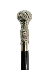 Nautical Gift Handmade Brass Victorian Handle Wooden Walking Stick Cane A Silver