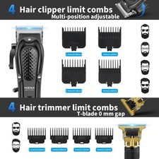 Professional Hair Clippers for Men, Cordless Complete Barber Kit with Electri...