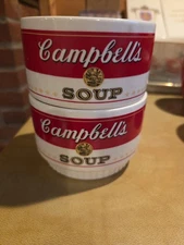 Vintage Campbell's SOUP BOWLS 14 oz. Ceramic 1960's MADE IN THE USA