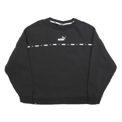 Sweat À Capuche PUMA Femme Noir L En Coton Mélangé Décontracté - Photo 1/4