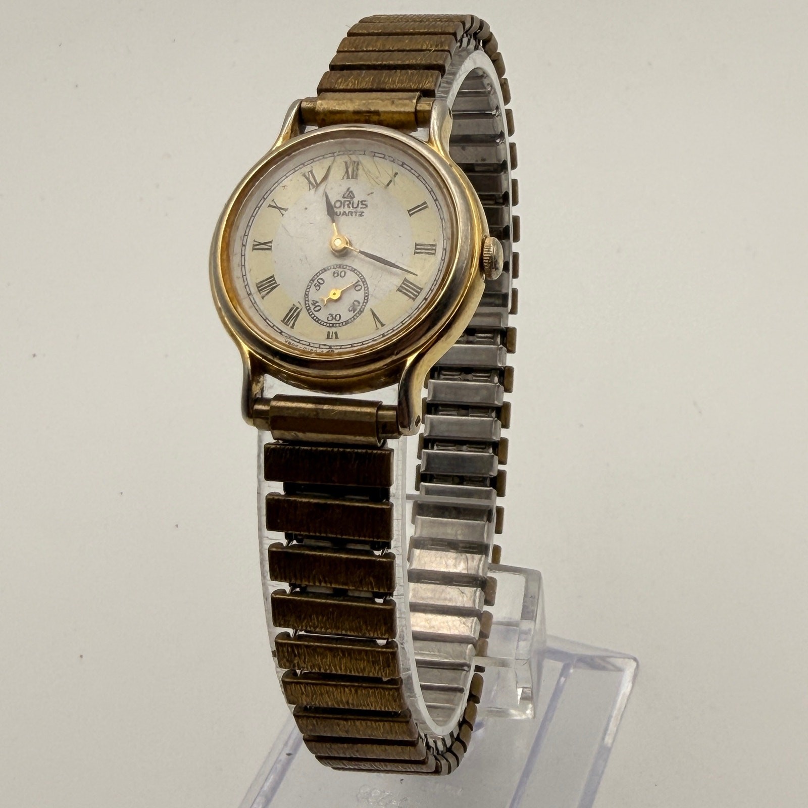 Vintage Lorus Quartz Gold Tone Ladies Watch Small Second Working New Battery image 2
