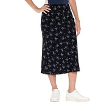 Wild Fable Women's Black Floral Lace Trim Midi Skirt Size Large