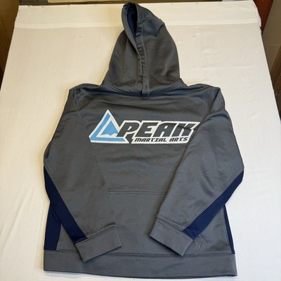 Peak Martial Arts Hoodie Youth L Gray Athletic Pullover