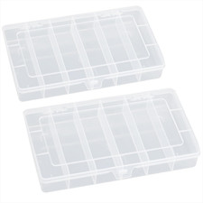 6 Grids Clear Plastic Organizer Box, Bead Storage Containers, Craft Organizers a