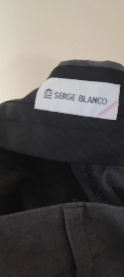 Serge Blanco W 34 Taille 44 pantalon court habillé gris homme laine mélangée - Photo 4/4