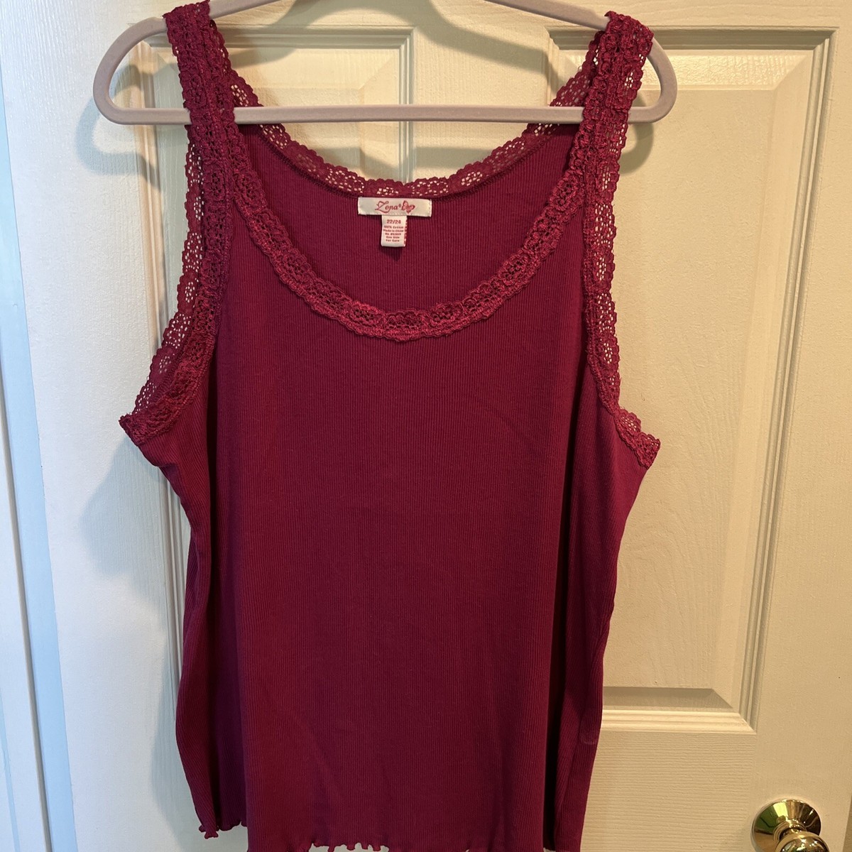 ZENA TANK TOP / size 22-24 / purple / decorative trim / purple | eBay