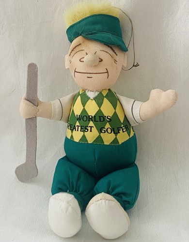 Vintage Russ Berrie “Worlds Greatest Golfer” Golfer Plush Ornament 7” - Picture 4 of 4