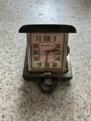 Paul Vallette Folding  Travel Pendant Clock Enamel And Sterling Silver