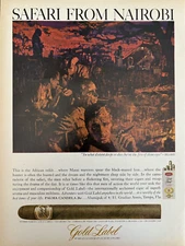 1965 Gold Label Cigars Palm Candela Safari Nairobi Blake Tampa Vintage Print Ad
