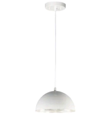 ET2 Lighting Hemisphere LED 1-Light 14'' Pendant in Gloss White/Aluminum - E24902
