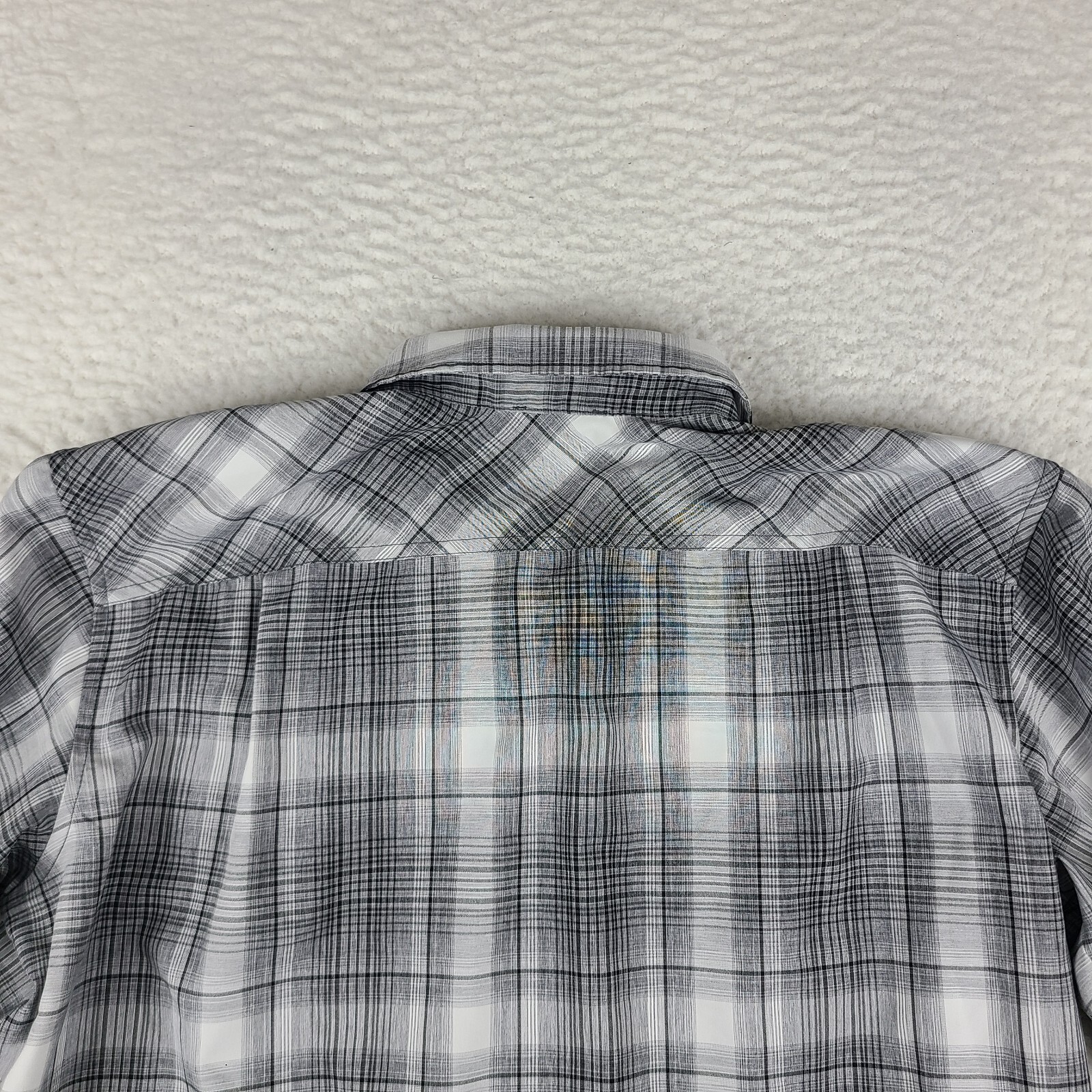 Orvis Dress Shirt Mens 2XL XXL Gray White Plaid F… - image 8
