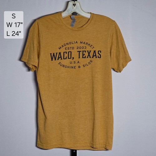 Magnolia Market Sunshine & Silos Waco Texas Shirt Small gelb kurzarm