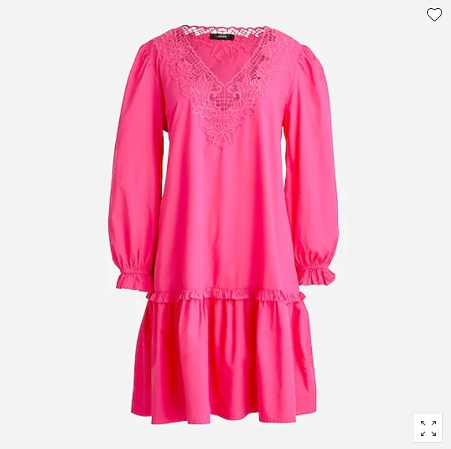 j crew pink ruffle dress Women's Knit Flutter-Sleeve Mini Dress (Bright Bubblegum, Size Small) J.Crew Factory