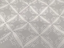 DAVID HICKS GROUNDWORKS Punch Linen pewter white printed softened new 1+ yard