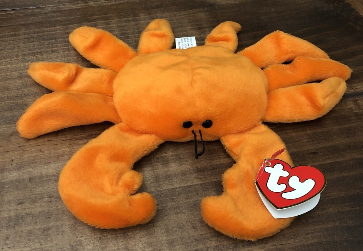 Rare 1993 Ty Beanie Baby Digger the Orange Crab 3rd gen Hang Tag
