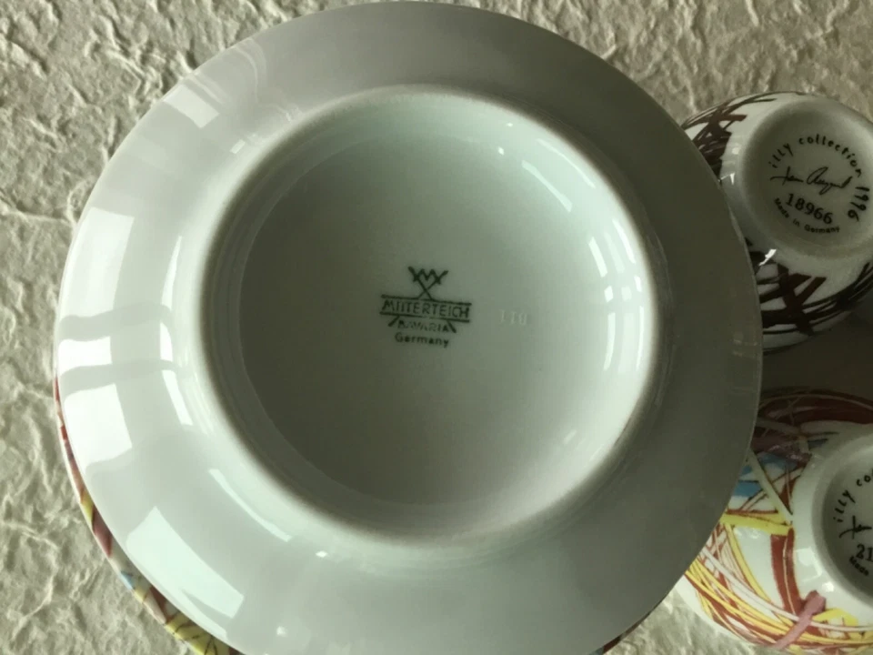 James Rosenquist 1996 juego de 6 tazas y platillos espresso. Firmado y numerado. Foto 4 de 4