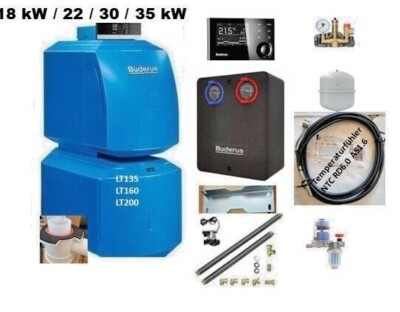 Buderus Paket Ölbrennwert Kessel GB125 18 bis 35 kw+Speicher LT 160 - 200 blau