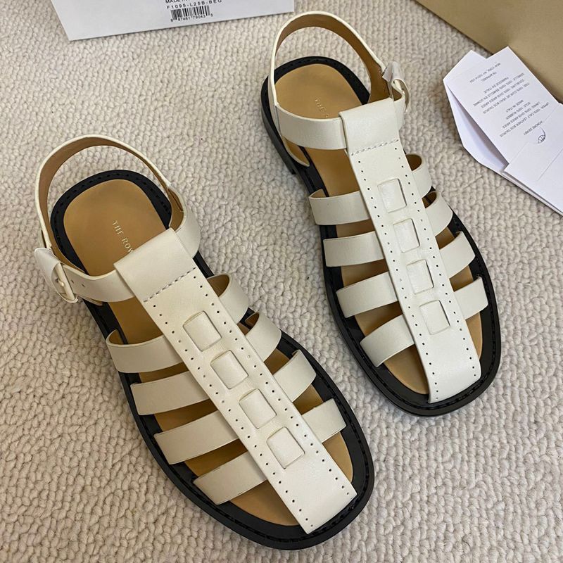 TH*E scarpe ciabatte donna fila in pelle estive basse sandali intrecciati cavi