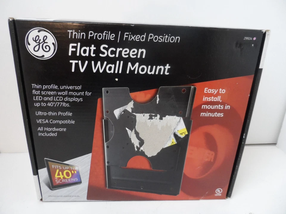 GE PANTALLA PLANA TV MONTAJE EN PARED PERFIL DELGADO HASTA 77 lb. 40" - NUEVO Foto 2 de 4