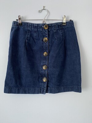 Naf Naf Denim Button Front Mini Skirt, Size 38, Y2K Style Denim