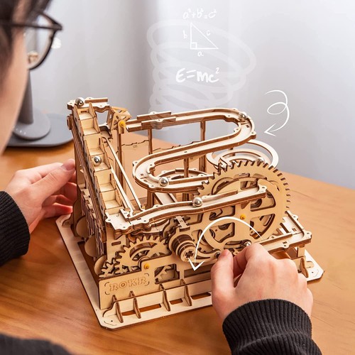 ROBOTIME 3D Wooden Puzzle Marble Run Mechanical Model Kits DIY Gift for Teens - Picture 2 of 12