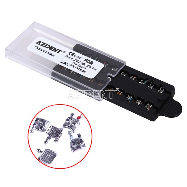 50X Orthodontic Dental Bracket Braces Mini Roth.022 345 Hooks - Foto 8