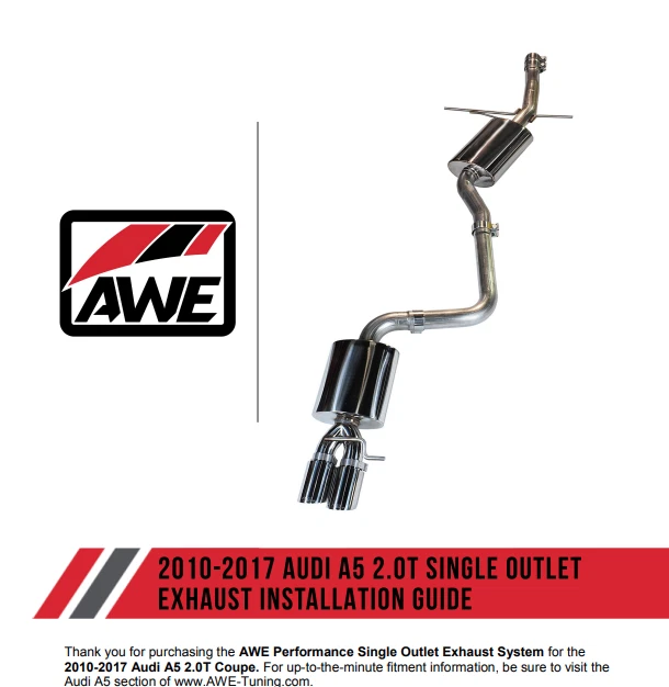 AWE Touring Edition CatBack Exhaust w/ 3.5” Single Chrome Tips For 10-17 Audi A5 Foto 4 de 4