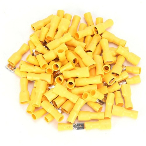 100X Assorted Crimp Spade Terminal Insulated Electrical Wire Connector Yellow IC - Picture 4 of 11