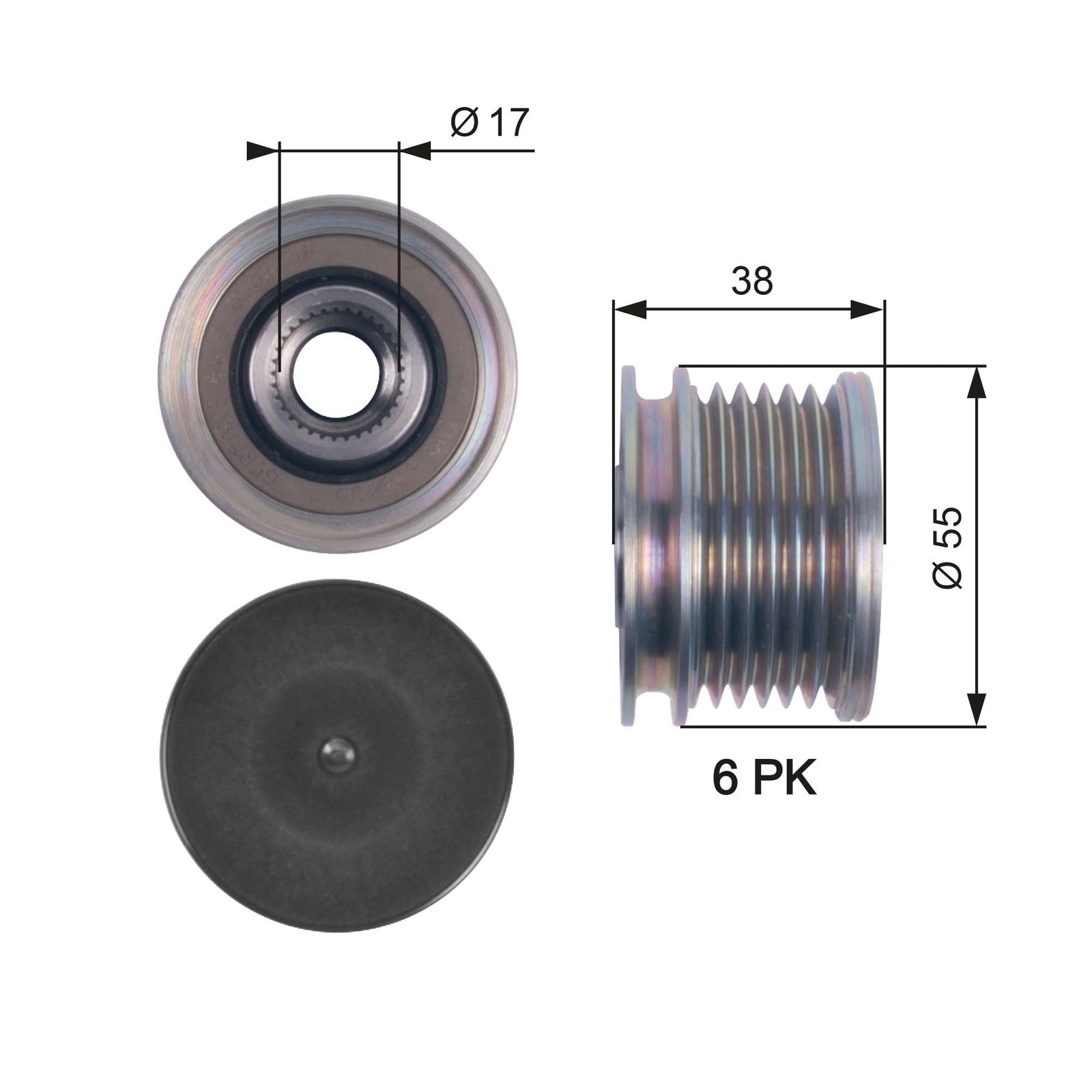 ALTERNATOR FREEWHEEL CLUTCH OAP7124 FOR PEUGEOT PARTNER/TEPEE 3008/MPV GRAND - Image 10
