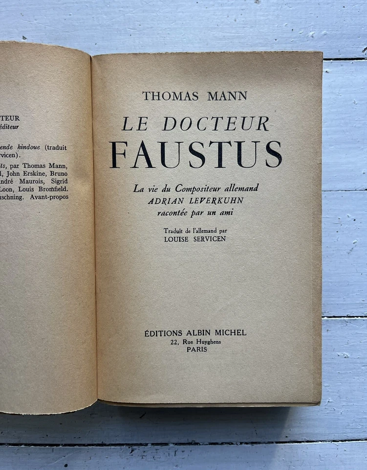 Édition Originale Le Docteur Faustus Thomas Mann 1950 - Photo 2/4