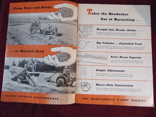 Vintage JI Case A Combine 6 Foot Cut Combine Farm Sales Brochure A20147A Booklet - Picture 3 of 11
