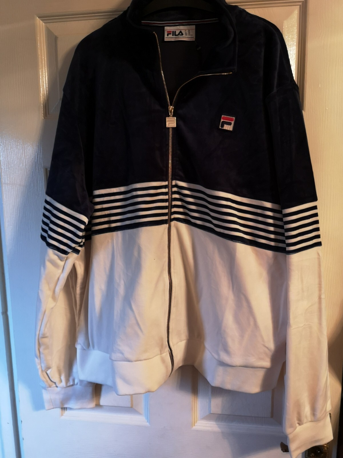 Giacca da pista FILA Merrick in velluto a righe