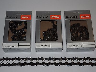 3x Original Stihl Sägekette 25 cm 1,3  3/8'' P Picco Super 40 TG VOLLMEISSEL PS