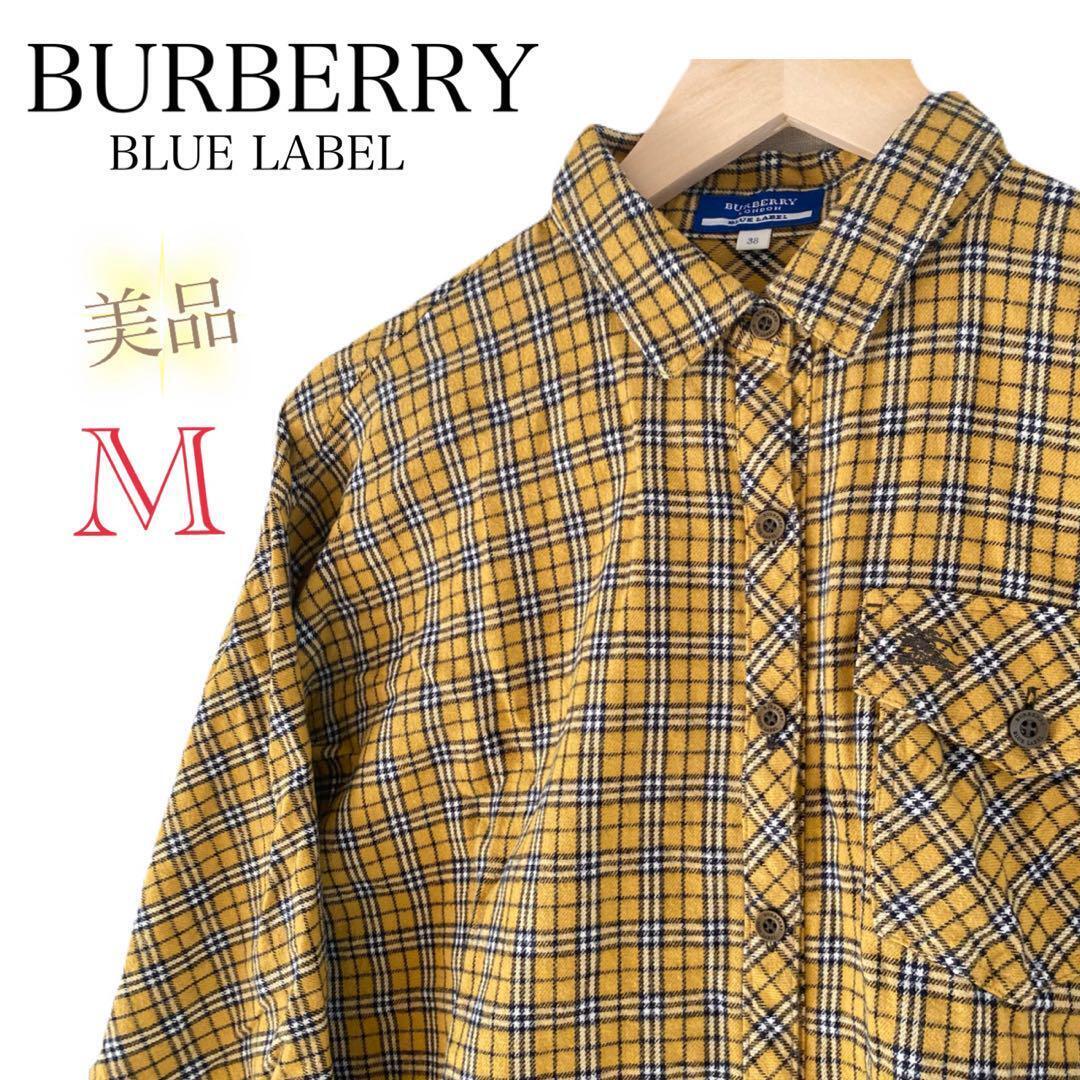 Burberry Blue Label Nova Check Shirt Cotton Yellow 38/M(US:S Burberry Blue Label Nova Check Shirt Cotton Yellow 38/M(US:S