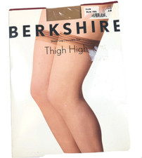 Berkshire Womens A-B Small Vintage 80s Stockings Nude Thigh High Hose Tights