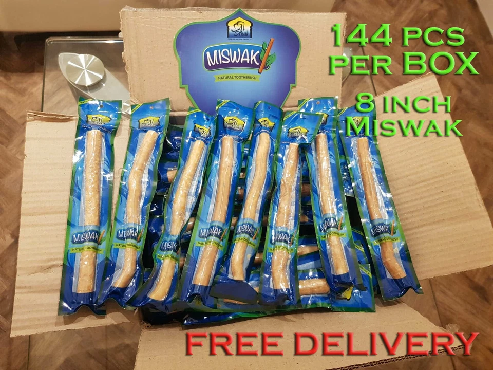 144 BOX Al Khair MISWAK 8” Stick Natural Toothbrush Fresh Moist Peelu WHOLESALE