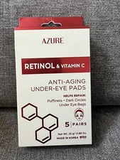 AZURE Retinol & Vitamin C Anti Aging Under Eye Mask Patches NO WRINKLES -5 Pairs