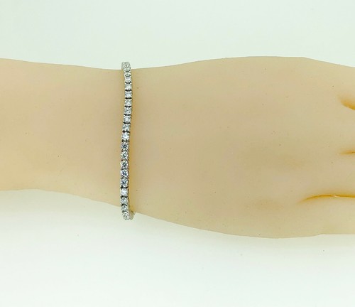 Diamond Tennis Bracelet 4 Ct D VVS 14k White Gold Bridal Birthday Anniversary - 第 9/12 張圖片