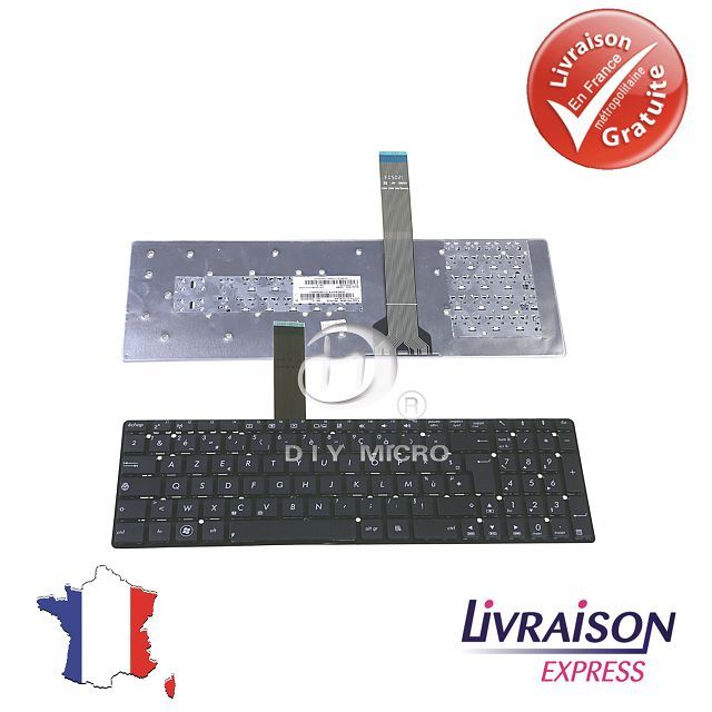 Clavier AZERTY pour Asus R500 R700 de haute qualité conçu en ABS résistant noir