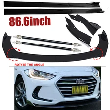 Front Bumper Lip Chin Spoiler Splitter Body Kit +Side Skirt For Hyundai P+
