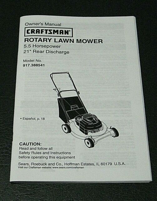 Craftsman Rotary Lawn Mower Owner’s Manual Model No. 917.388541, 21