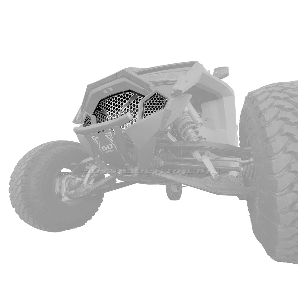 3 Piece CNC Laser Cut Steel Front Grille Polaris RZR PRO R Turbo White / Black - Image 2 of 4