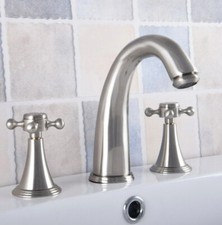 Brushed Nickel 8" Three Hole Widespread Bathroom Sink Faucet Mixer Tap 2nf681