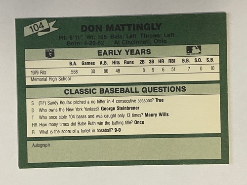 Don Mattingly Baseball Cards **You Pick** Yankees HOF. Revised 5/17 - Picture 12 of 136