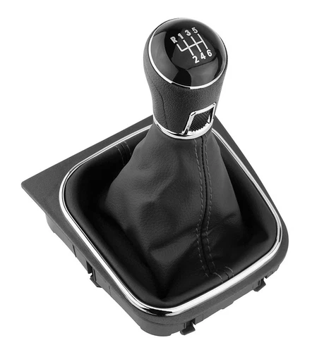 #6 Speed Black Gear Shift Knob + Gaiter for VW Golf 5 Golf 6 Jetta EOS Scirocco