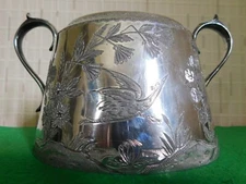 An Oval Shaped John Round Antique Silver Plate Sugar Bowl Stamped On Base