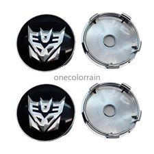 4x 60mm 2.36inch Black Silver Transformer Decepticon Car Wheel Center Hub Cap