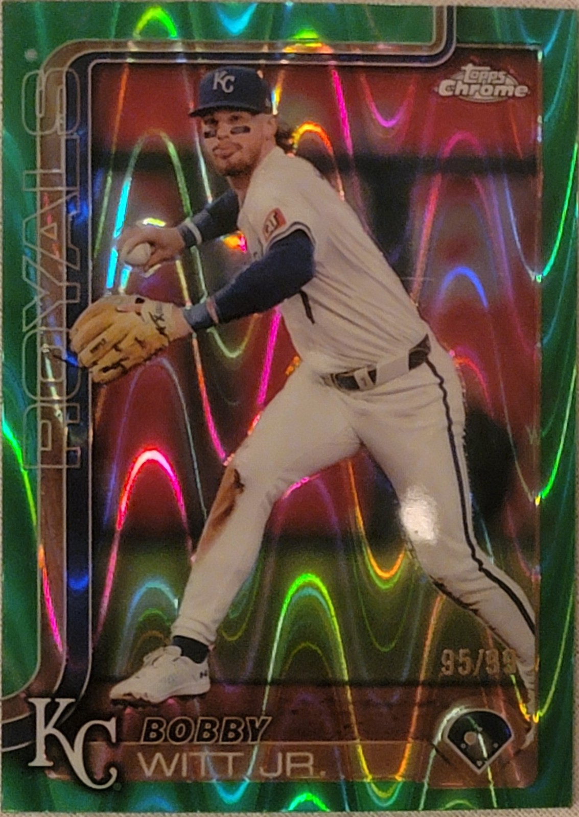 2025 Topps Chrome - Bobby Witt Jr. #93 Green Wave Refractor /99