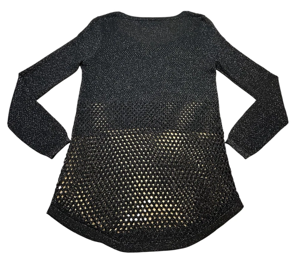 Top estilo malla tejido metálico negro Rock Republic para mujer grande suave ligero Foto 2 de 4