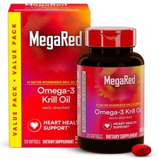 MegaRed Omega-3 Krill Oil 120 Day Supply Value Pack EPA  DHA Softgels